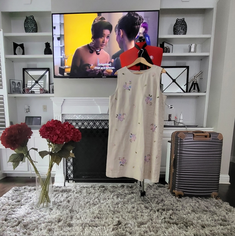 NWOT TALBOTS 100% Linen Embroidered Dress Size 16